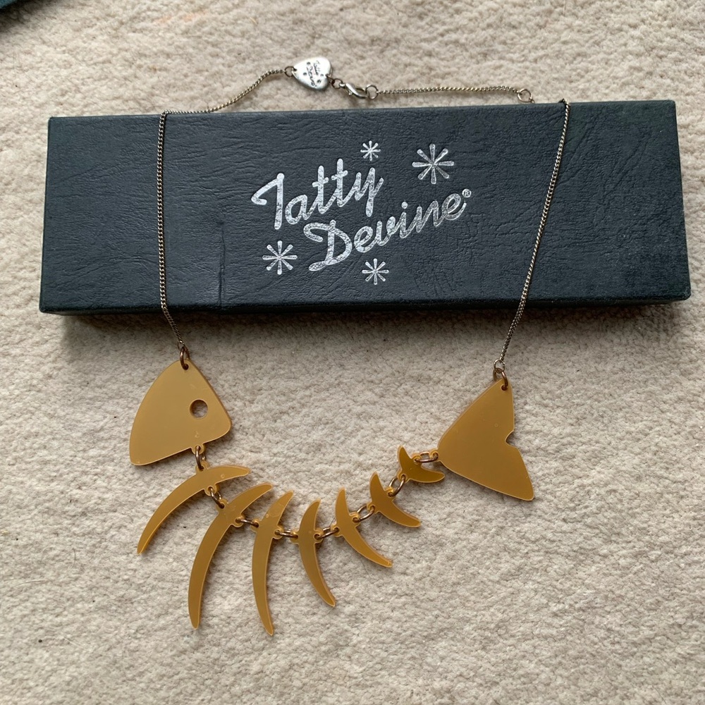 Tatty Devine fish bones necklace